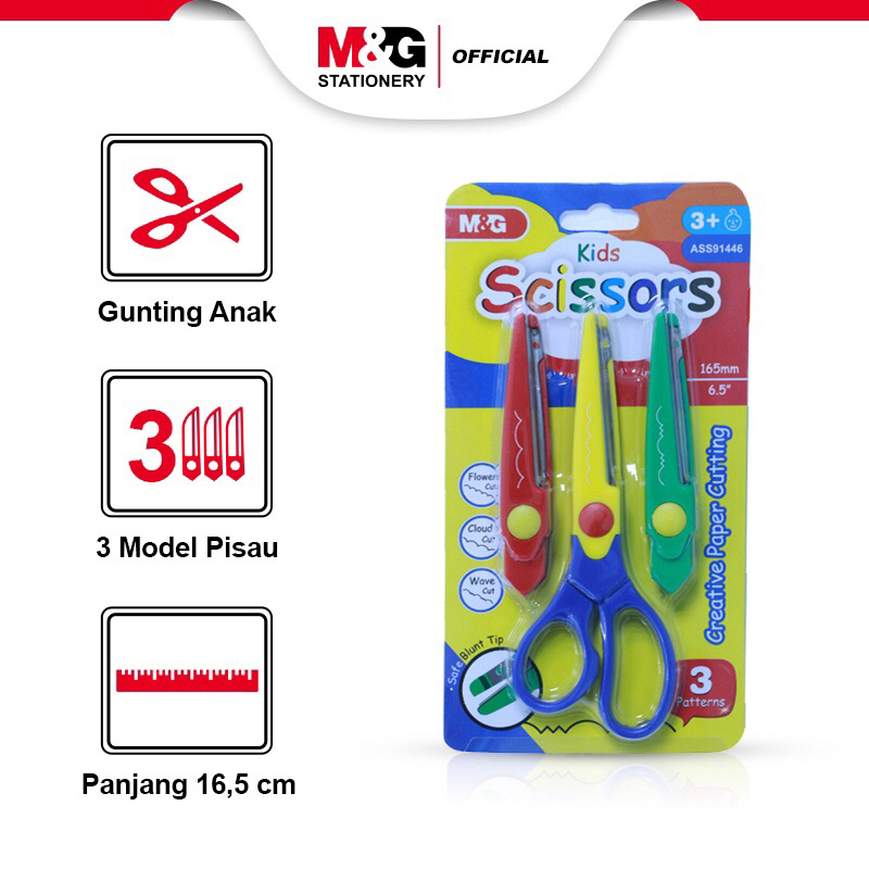 

M&G Stationery Scissor Kids Creative Paper cutting / awan gelombang zigzag gunting potong lucu