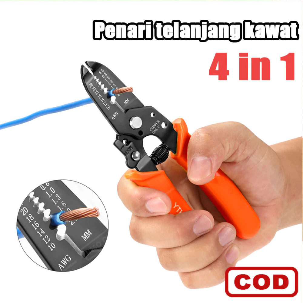 Tang Pemotong / Alat Tang Kupas Kabel / Pemotong Kabel Multifungsi