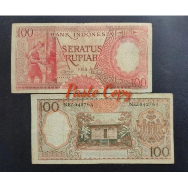 uangkuno 100 Rupiah Seri pekerja 1958 / 1964