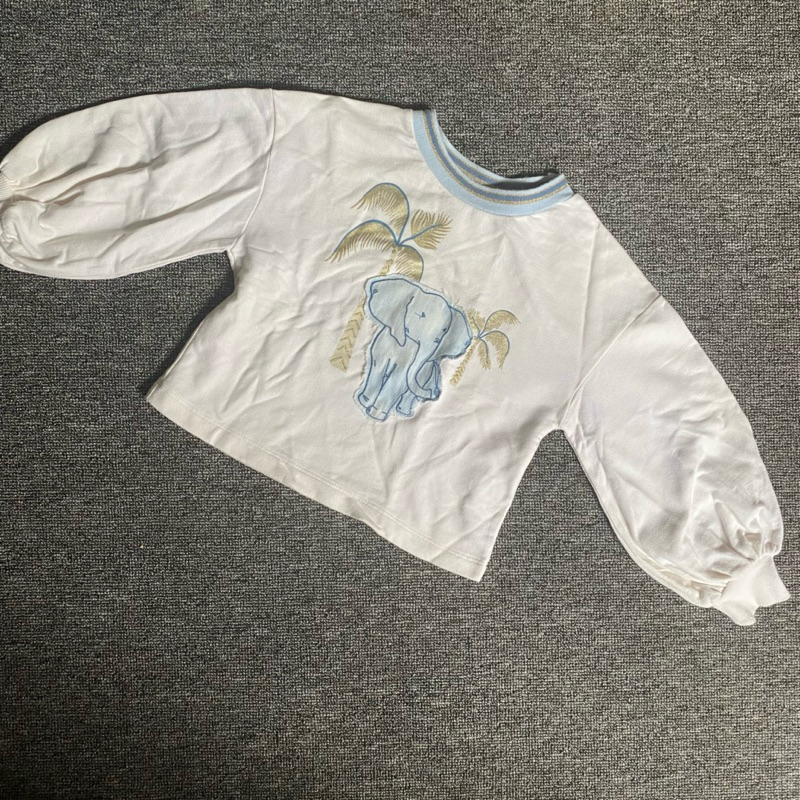 Baju atasan anak perempuan gajah gingersnaps lengan balon