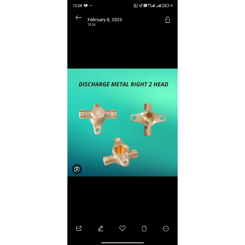 RIGHT DISCHARGE METAL tu26 MESIN 2 TAK SPRAYER GENDONG ASLI KUNINGAN