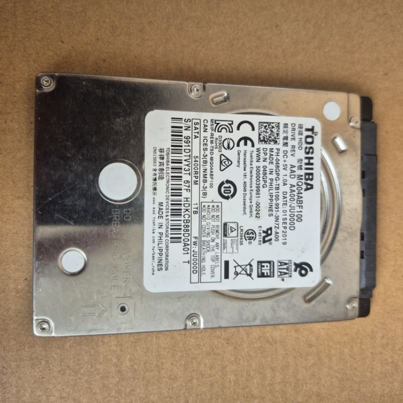 Harddisk HDD 2,5" 500GB - 1TB SATA 5400rpm Notebook/laptop/portable Seagate,Toshiba, Western Digital