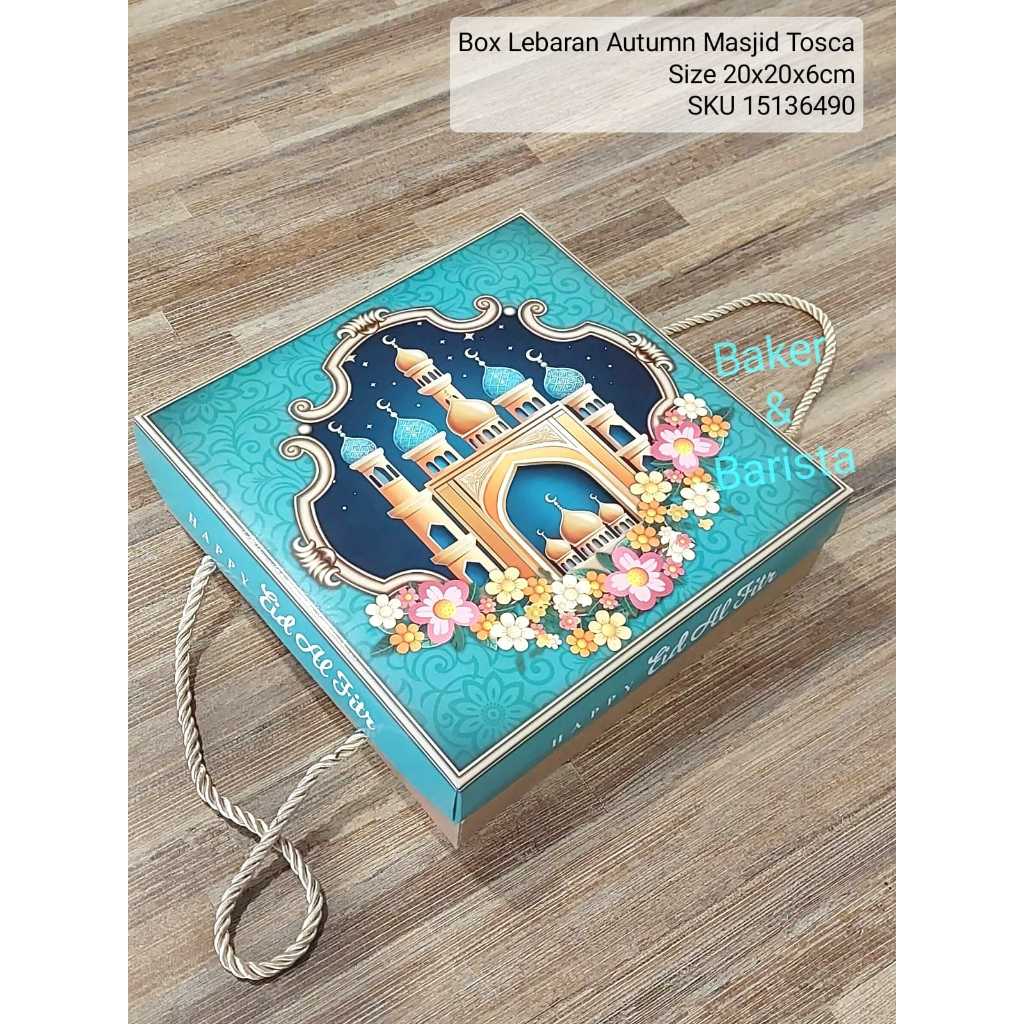 

Box lebaran Autumn Masjid Tosca 20x20x6cm kotak brownies lebaran dus kue kue tart lapis Idul fitri