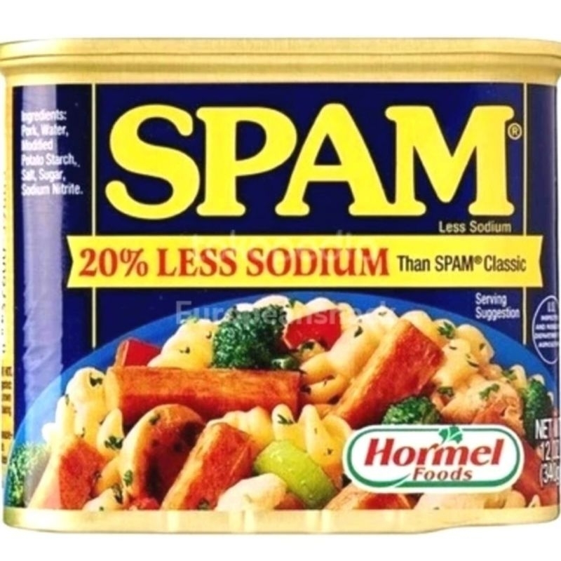 

Hormel spam less sodium 340 gram - daging kaleng babi asli
