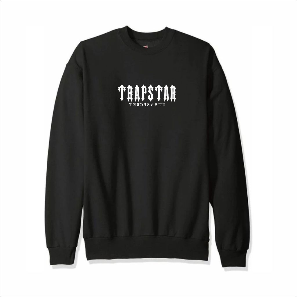 Sweater Crewneck Simple Pria Wanita Basic Polos Hitam