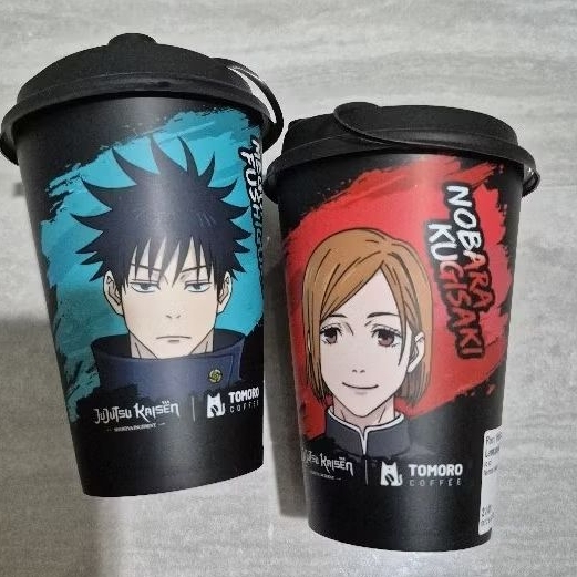 cup character tomoro coffee x jujutsu kaisen megumi fushiguro nobara kugisaki