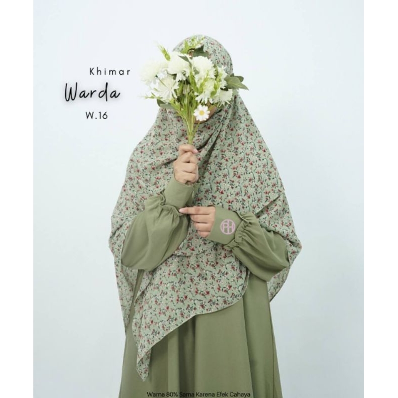 KHIMAR WARDA ORIGINAL BY PELANGI HIJAB TERBARU KHIMAR SEGIEMPAT CERUTY MOTIF PREMIUM SIZE 130x130 KE