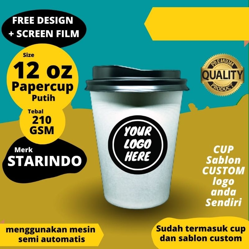 PAPER CUP 12 OZ STARINDO FOOD GRADE