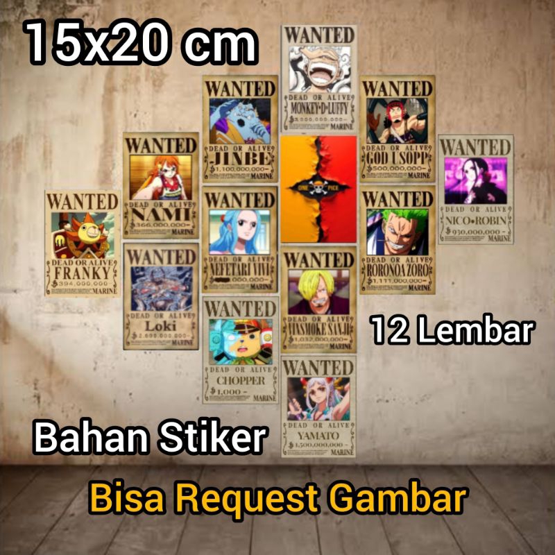 stiker dinding bounty one piece isi 12 lembar