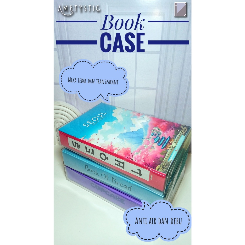 

BACA DESKRIPSI Ukuran XL Book case/ Sampul buku/ Kotak mika/ Mika buku/ Aesthetic/ Anti debu dan air
