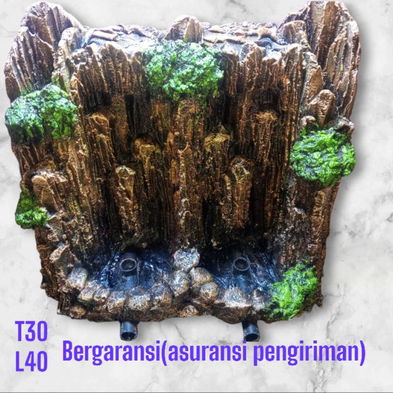 Hiasan aquarium tebing air terjun std 30 kembar Aquascape instan