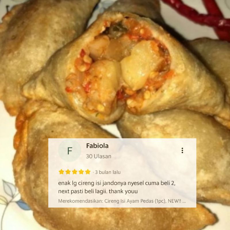 

Cireng Jando Tetelan Daging Pedas Uk. Besar