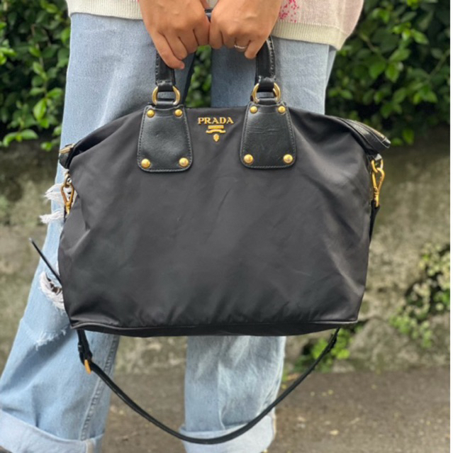 Preloved sling bag top handle hand bag tas nilon tas kerja prada*