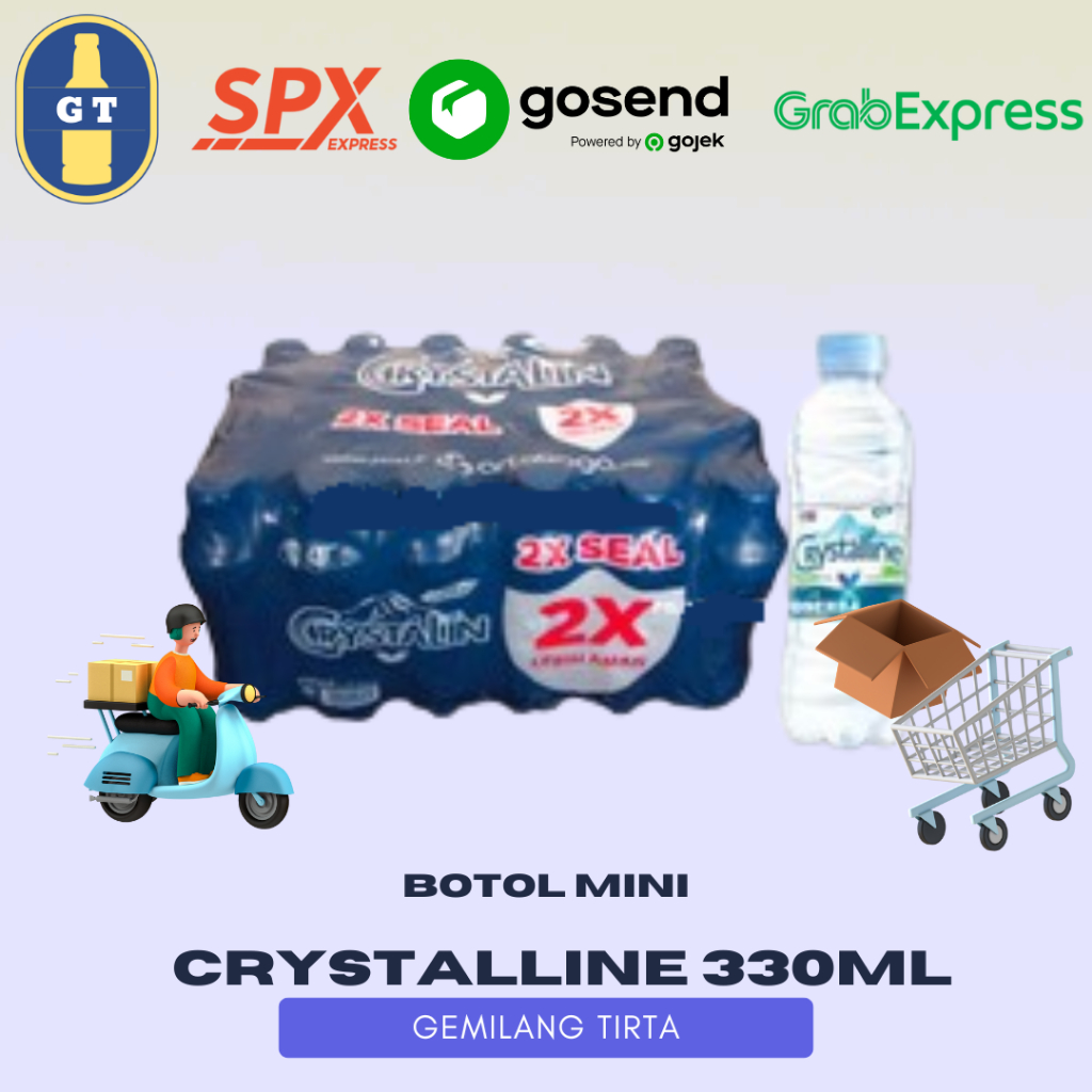 

CRYSTALLINE 330 ml ISI 24 - CRYSTALIN BOTOL MINI PERKRAT ISI 24 330ml - air mineral MURAHHH