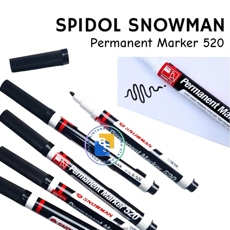 

1 Pcs - Spidol Snowman PERMANENT Marker G-520 satuan