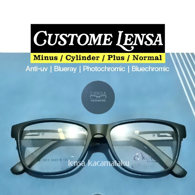 Kacamata Minus Custom Lensa Minus Silinder Plus Progressive Sesuai Resep Mines Cylinder Baca Progres