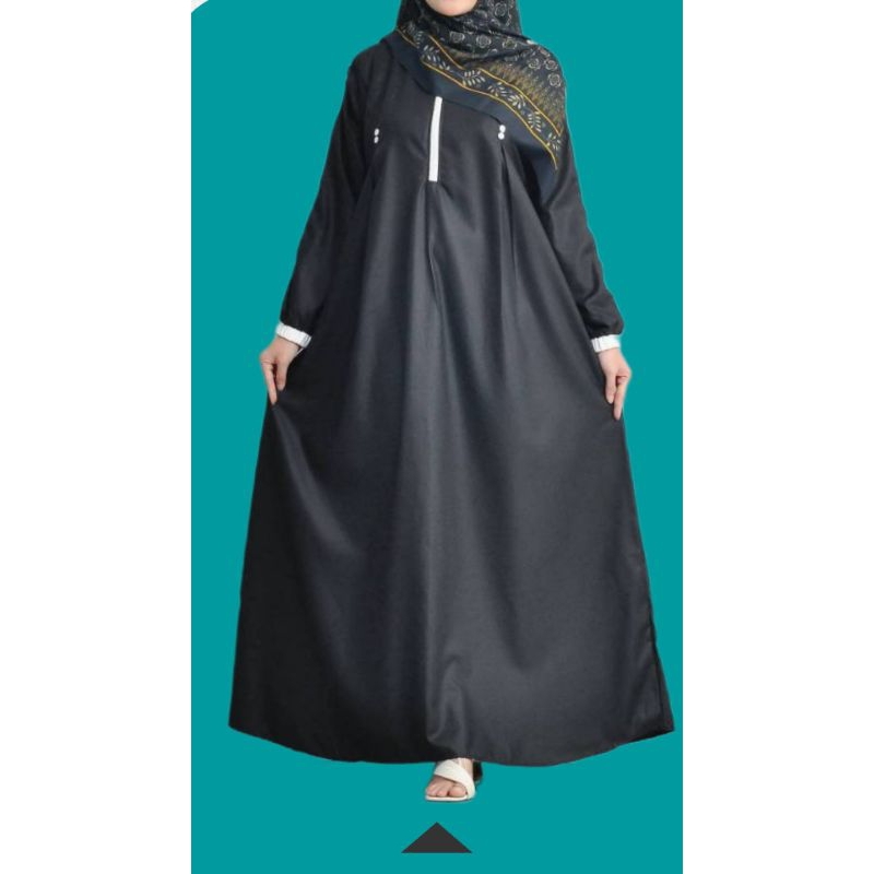 Gamis polos bahan katun Toyobo simple elegan terbaru