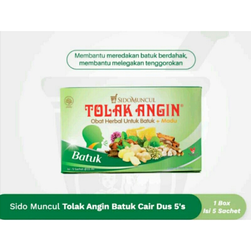 

Sido Muncul Tolak Angin Batuk Cair Dus 5's Isi 5 Sachet