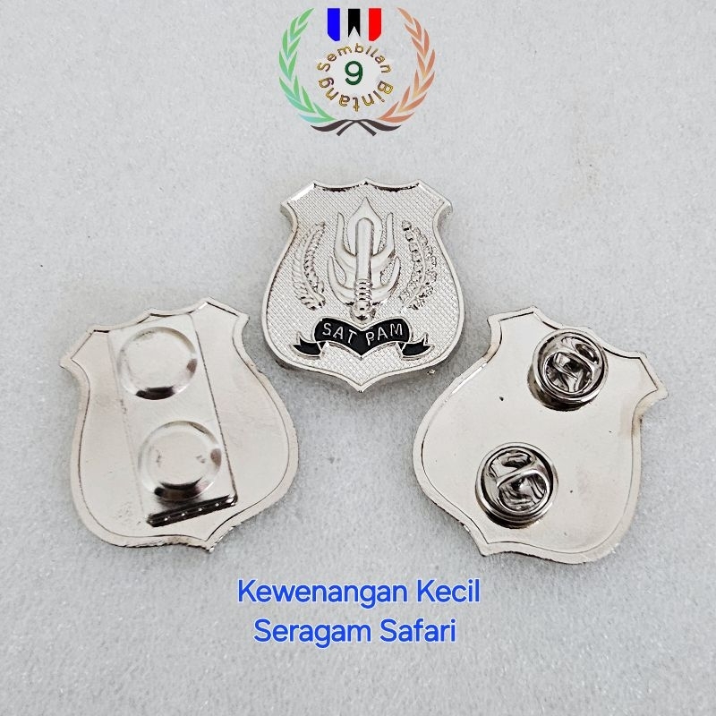 Pin kewenangan Satpam Kecil Seragam Safari Bahan Logam Cor Tebal