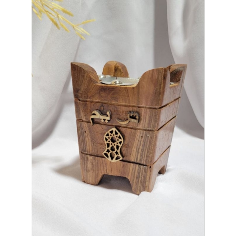 Mabkharah kayu jati ukuran sedang/Mabkharah Tarim/Mabkharah kayu