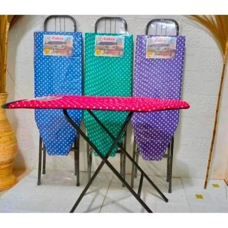 MEJA SETRIKA MOTIF POLKADOT & BUNGA DUDUK & BERDIRI