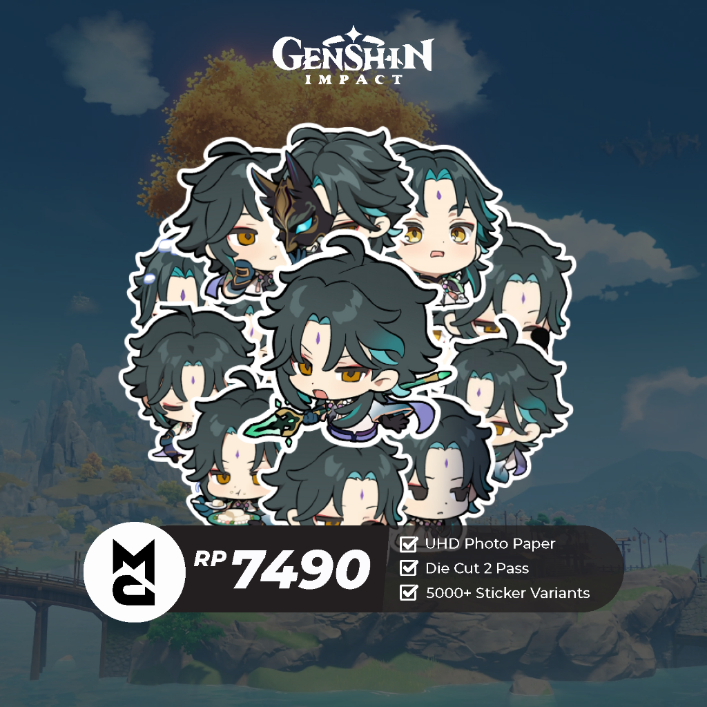 Sticker Genshin Impact Xiao Sticker Anime Aesthetic Lucu Sticker Helm Laptop Motor Hp