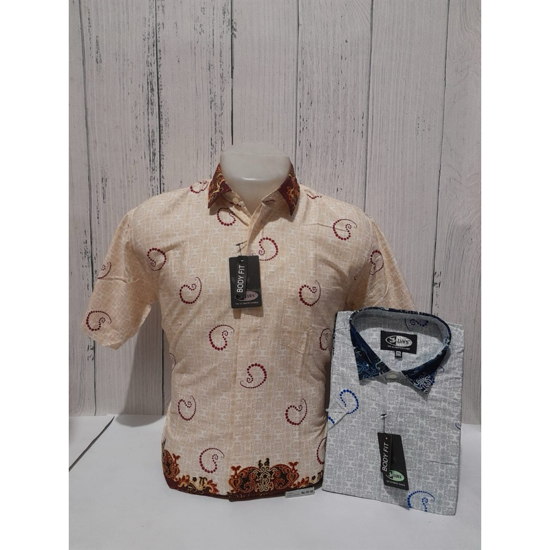 Kemeja Batik Pria Pendek Katun Premium