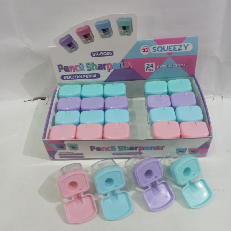

SQUEEZY SERUTAN PENSIL SHARPENER SR-SQ06 / 4pcs (warna random)