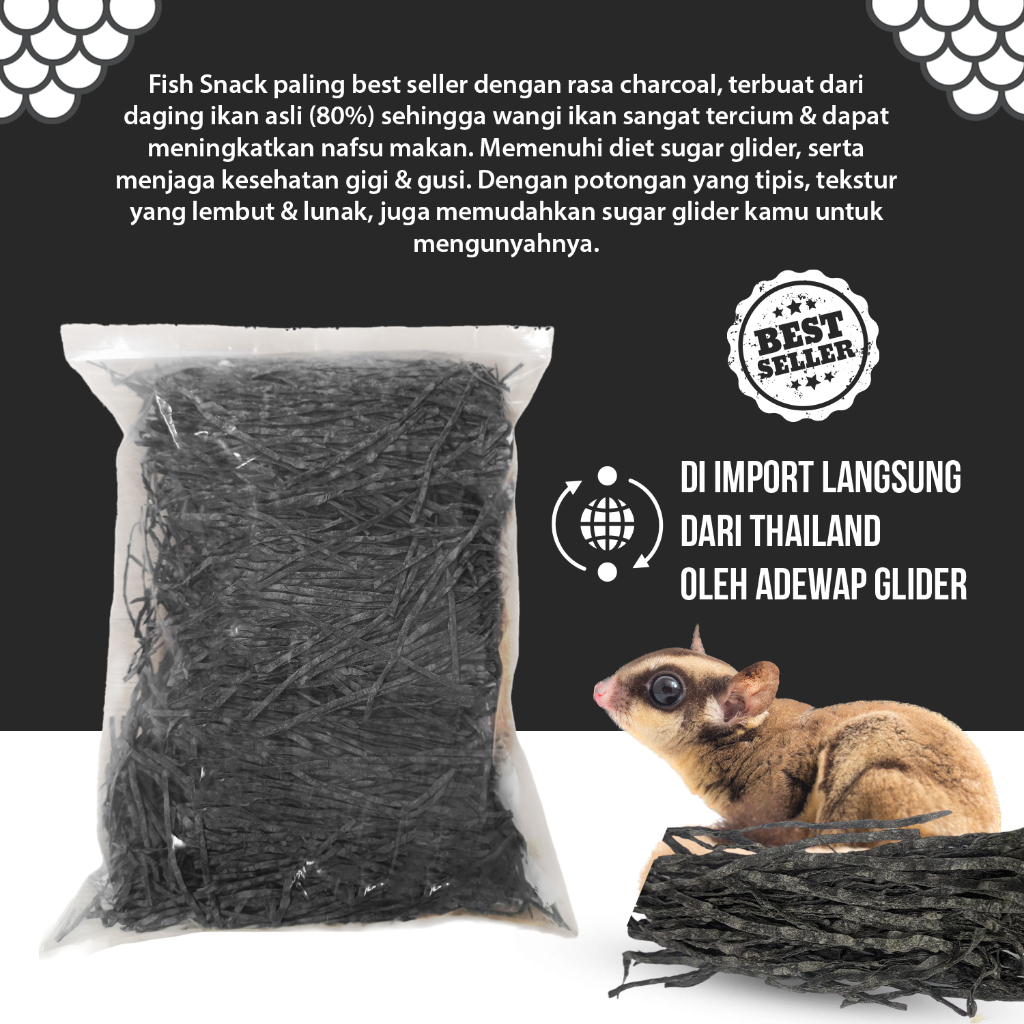 ADEWAP GLIDER Fish Snack Thailand Camilan Sugar Glider - 1KG