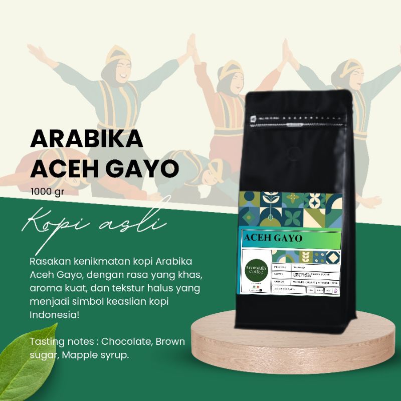 

Biji Kopi Bubuk Arabika Aceh Gayo 1kg 1 kilo - 250gr gram - Aromatikcoffee