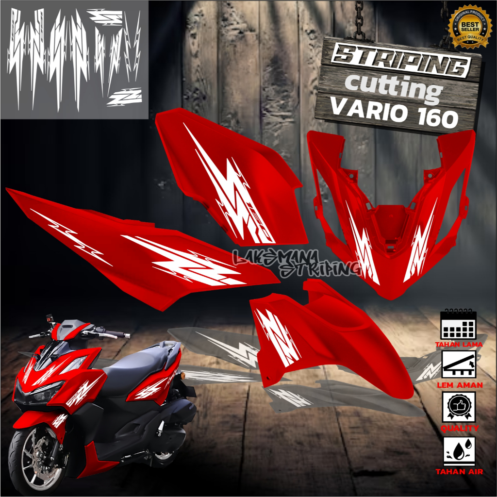 Striping Honda VARIO NEW 160 Stiker cuting Konsep PETIR Bisa Reques Tulisan Fariasi stiker Motor