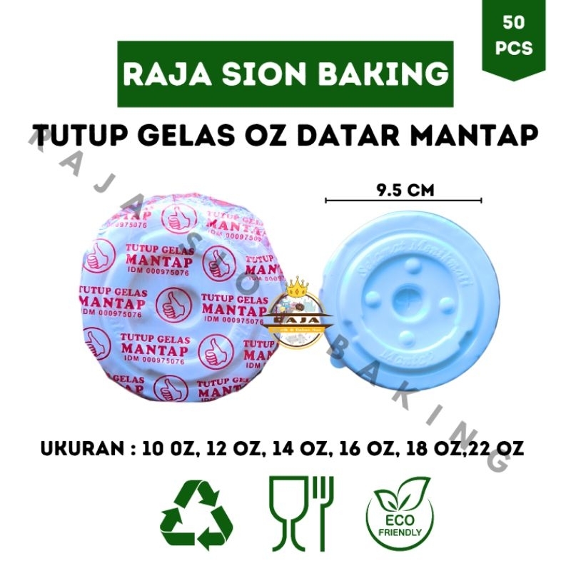 Tutup Gelas Datar Mantap / Tutup Cup Gelas Pop Ice Putih Mantap