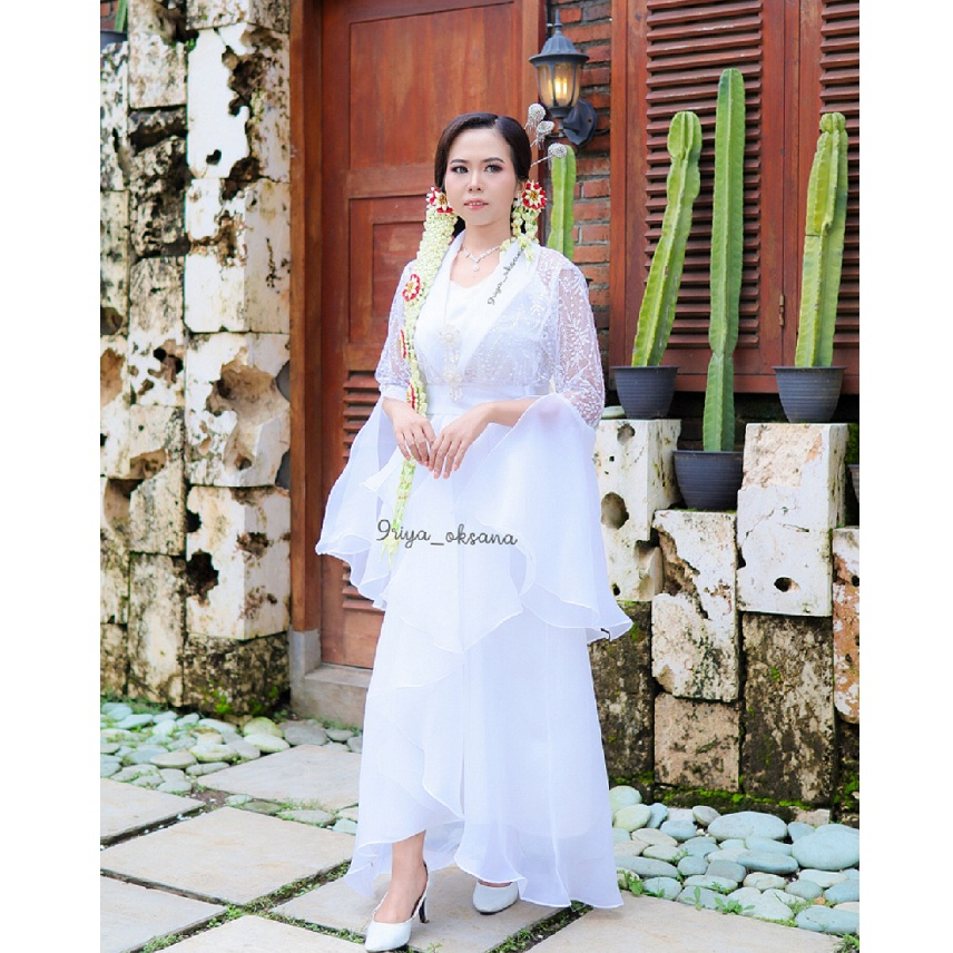 MAHARANI - Gaun Outer Kimono Wedding Robe Pengantin Organza Panjang