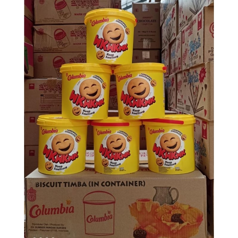 

Columbia Biskuit Timba Smile wkwkwk 1 dus isi 6x350gr