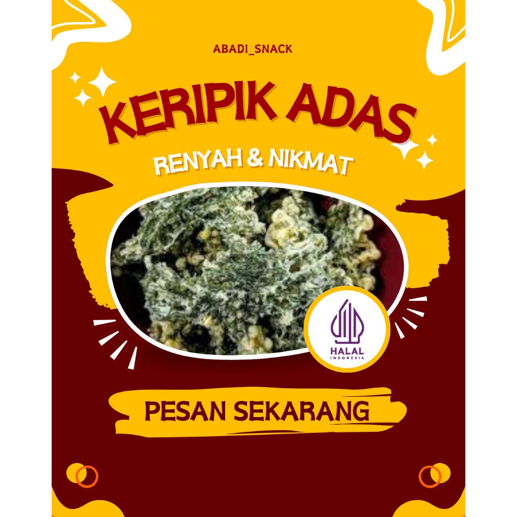 

Keripik Adas cemilan sehat rasa nikmat 100% HALAL