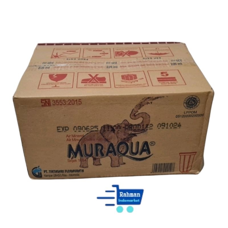 

muraqua AIR MINERAL KEMASAN GELAS 1dus isi 48pcs @220ml