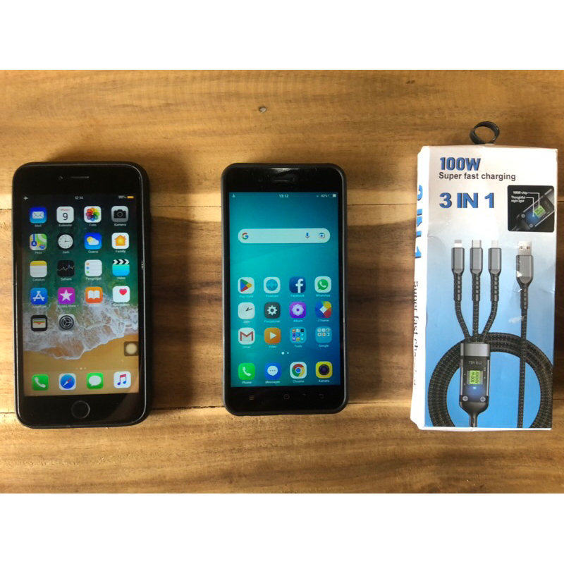 hp vivo y66 (4g) dan ip 8 plus hdc 256gb, hp second murah siap pakai bonus softcase dan kabel data 3