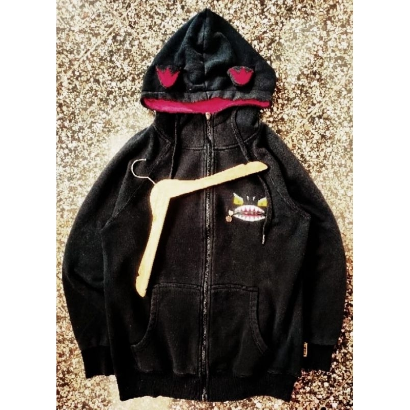 zip hoodie elstinko ebony full bordir towell