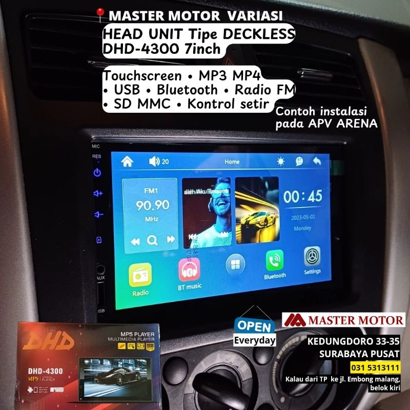 Head unit DECKLESS DHD 4300 7 inch Radio USB Bluetooth MP4 MP3 universal Headunit Tape Doubledin 7" 