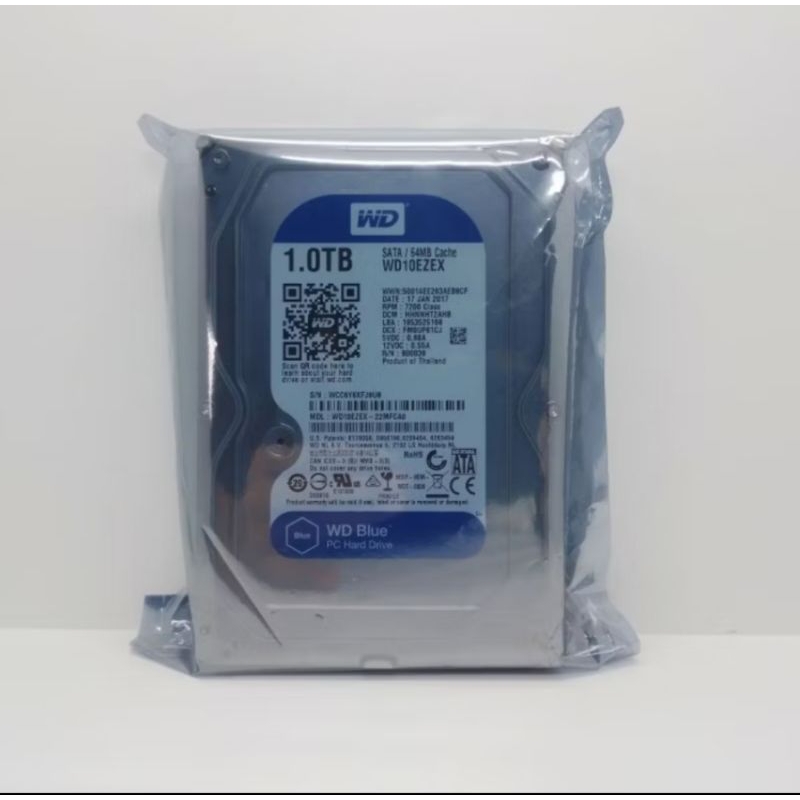 HARDISK 1TB WD BLUE SATA 3.5" HDD INTERNAL 1TB PC CPU COMPUTER 100%