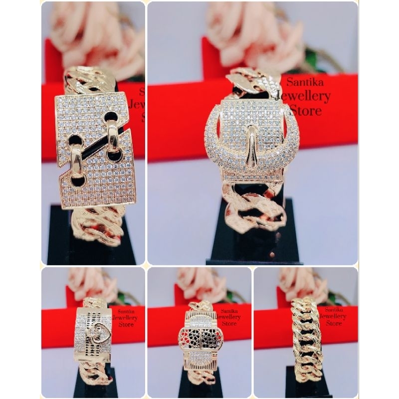 Gelang Jumbo Wanita Titanium Xuping Premium Lapis Emas Anti karat