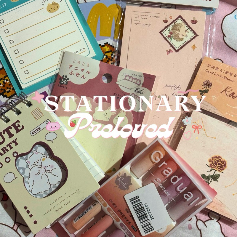 

stationary, alat tulis, post it, sticky notes, stickers PRELOVED