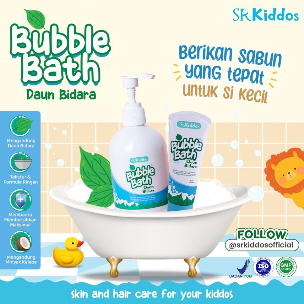 Sabun Mandi Anak SK Kiddos Bubble Bath Daun Bidara by SR12 Skincare Herbal