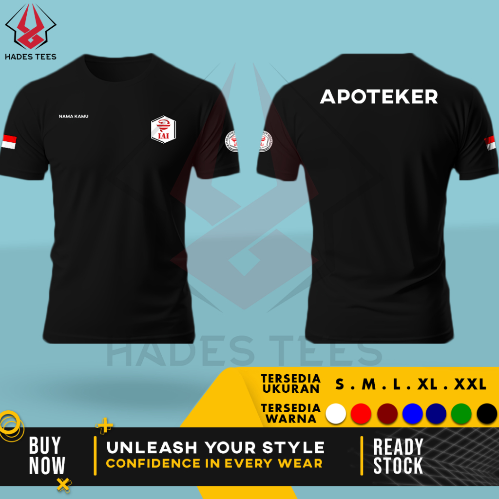 Kaos Baju APOTEKER IAI Ikatan Apoteker Indonesia Gratis Nama