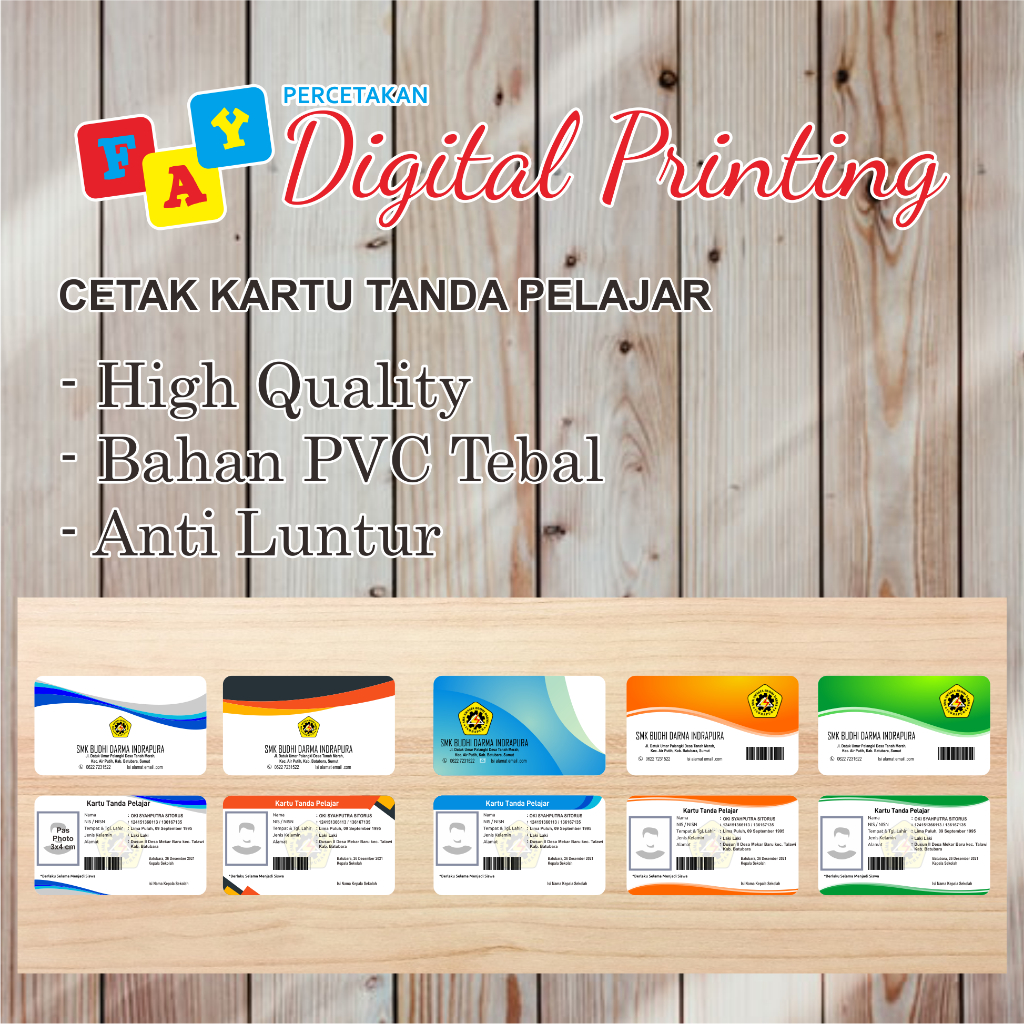 

CETAK KARTU PELAJAR BAHAN PVC TEBAL