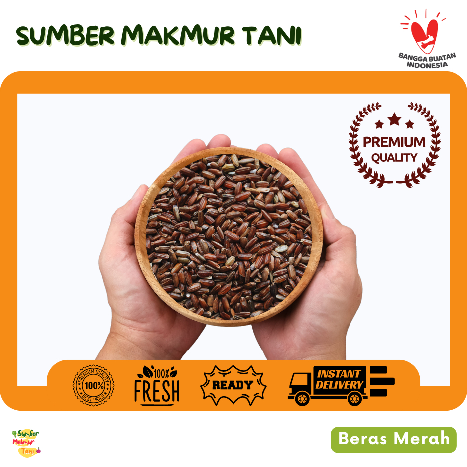 

Beras Merah / Red Rice Healthy Diet Low Calories / Beras Sehat Kaya Serat dan Nutrisi / Organic Whole Grain Red Rice / Beras Lokal Berkualitas Langsung dari Petani – Sumber Makmur Tani