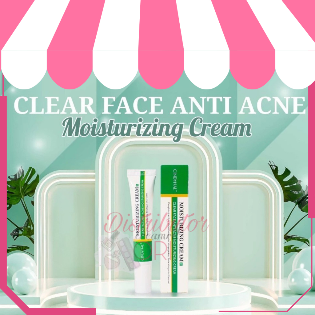 CINDYNAL Clear Face Anti Acne Moisturizing Cream Obat Jerawat dan Bekasnya AMPUH Gel Wajah Pelembap,
