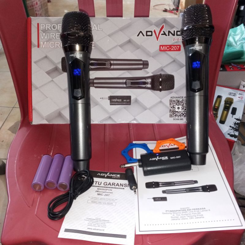 Mic Wireless Advance 207 Mic Murah Mic Bisa di Cas