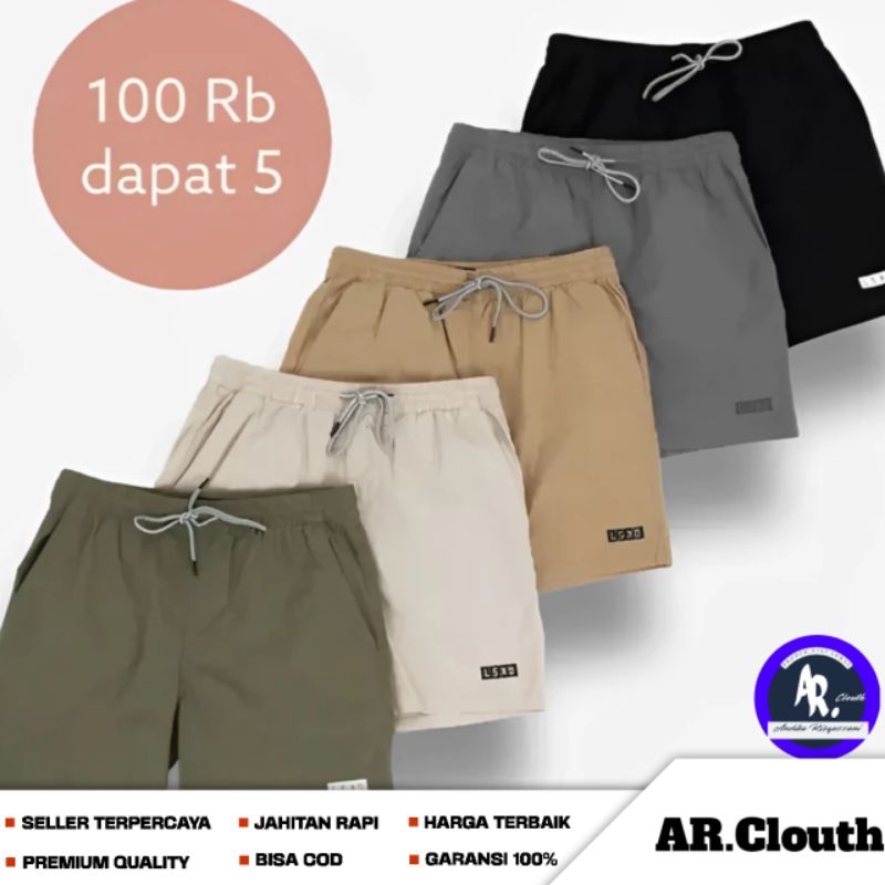 PROMO CELANA PENDEK SANTAI PRIA BROADSHORT 100RIBU DAPAT 5PCS/celana santai pria-wanita