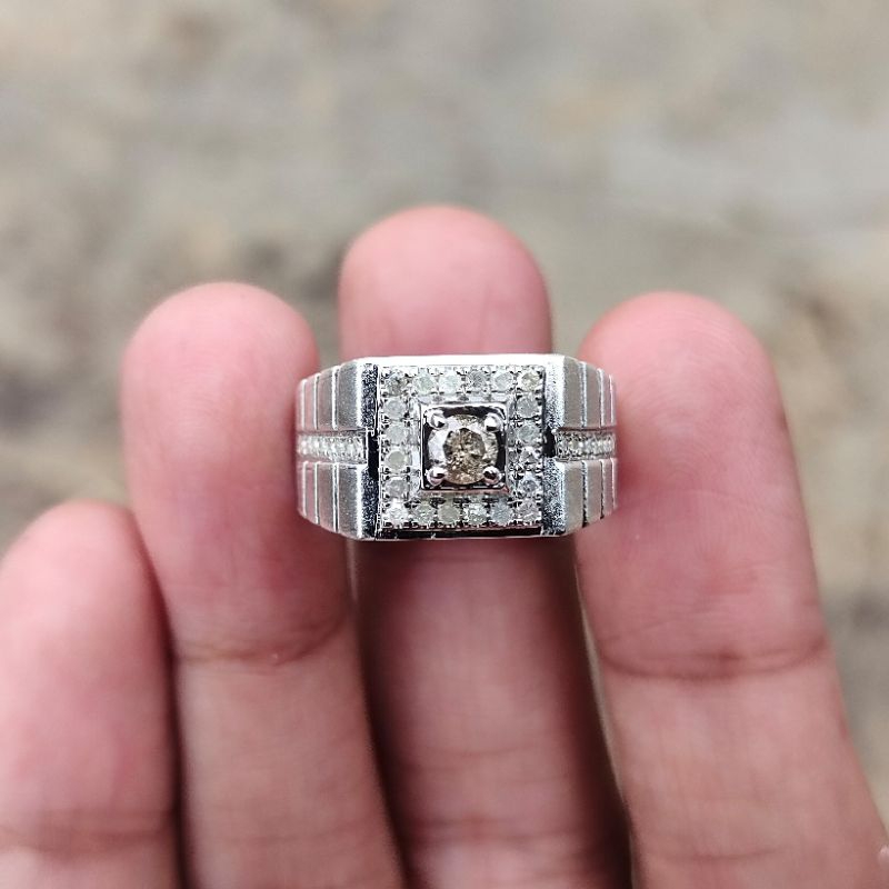 cincin pria mata natural berlian eropah